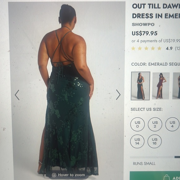 Emerald Green Prom Dress - Picture 7 of 8